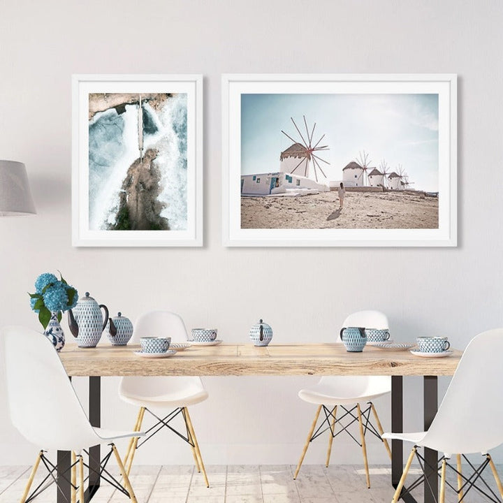 Aerial View Bridge Landscape - Canvas Wall Art Painting | Bowlift
