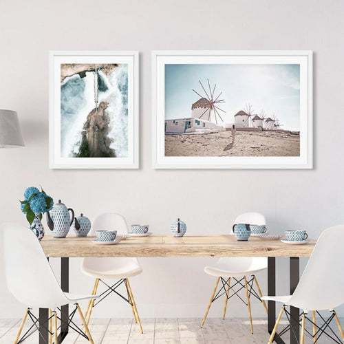 Aerial View Bridge Landscape - Canvas Wall Art Painting | Bowlift
