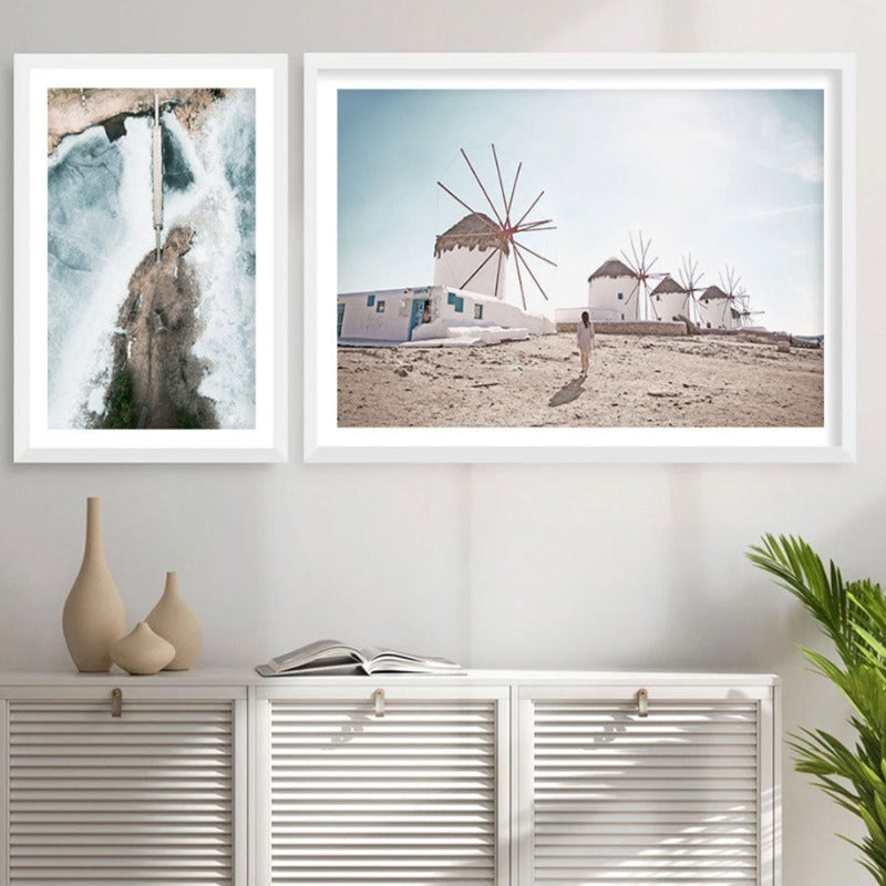 Aerial View Bridge Landscape - Canvas Wall Art Painting | Bowlift