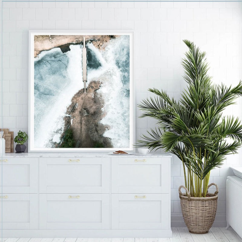 Aerial View Bridge Landscape - Canvas Wall Art Painting | Bowlift