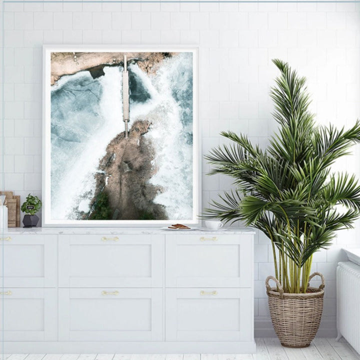 Aerial View Bridge Landscape - Canvas Wall Art Painting | Bowlift