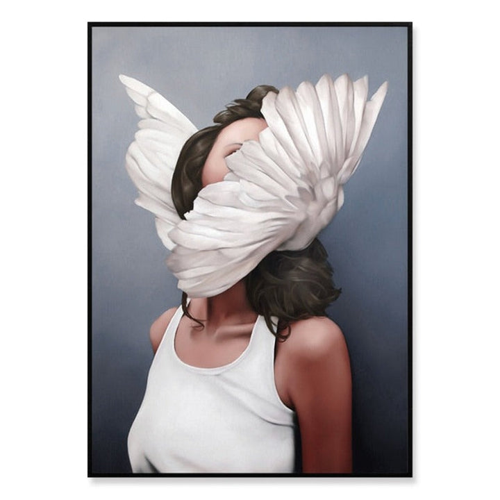 Floral Girl Wall Art Pictures Beauty  - Canvas Wall Art Painting | Bowlift