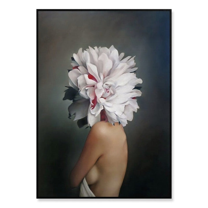 Floral Girl Wall Art Pictures Beauty  - Canvas Wall Art Painting | Bowlift