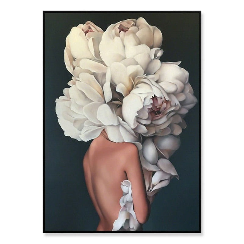 Floral Girl Wall Art Pictures Beauty  - Canvas Wall Art Painting | Bowlift