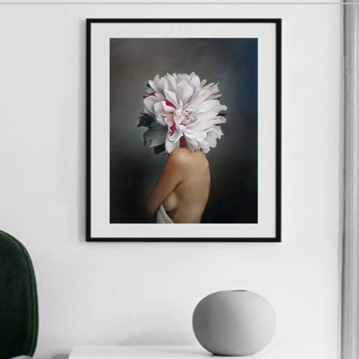 Floral Girl Wall Art Pictures Beauty  - Canvas Wall Art Painting | Bowlift