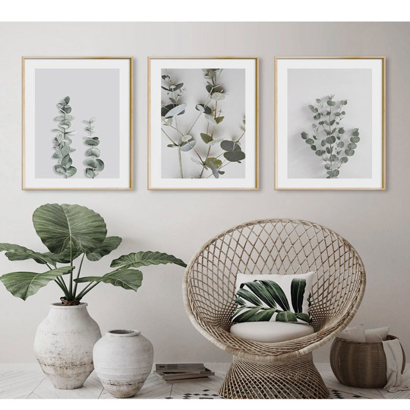 Botanical Eucalyptus Leaves - Canvas Wall Art Painting | Bowlift