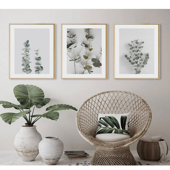 Botanical Eucalyptus Leaves - Canvas Wall Art Painting | Bowlift