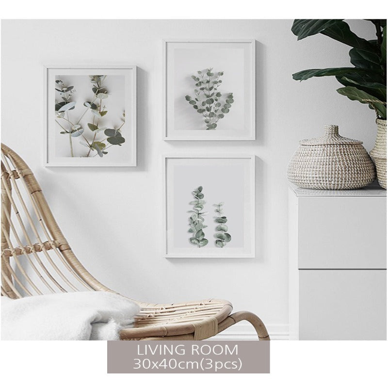 Botanical Eucalyptus Leaves - Canvas Wall Art Painting | Bowlift