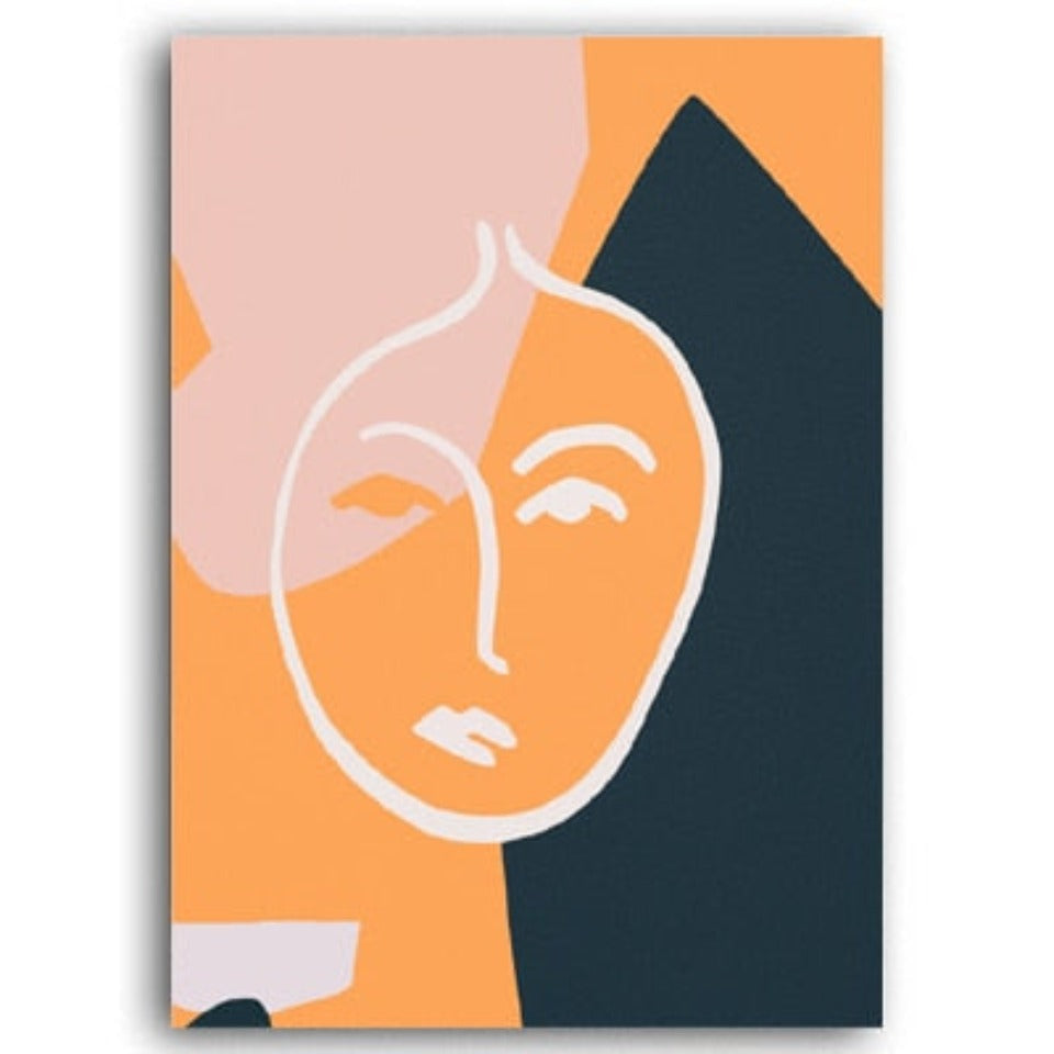 Scandinavia Abstract Figure Line Posters - Canvas Wall Art Painting | Bowlift