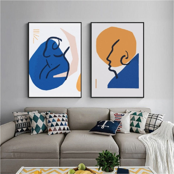Scandinavia Abstract Figure Line Posters - Canvas Wall Art Painting | Bowlift