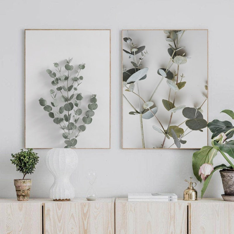 Botanical Eucalyptus Leaves - Canvas Wall Art Painting | Bowlift