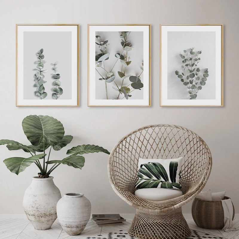 Botanical Eucalyptus Leaves - Canvas Wall Art Painting | Bowlift