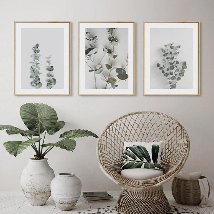 Botanical Eucalyptus Leaves - Canvas Wall Art Painting | Bowlift