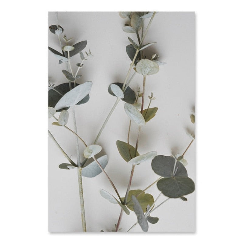 Botanical Eucalyptus Leaves - Canvas Wall Art Painting | Bowlift
