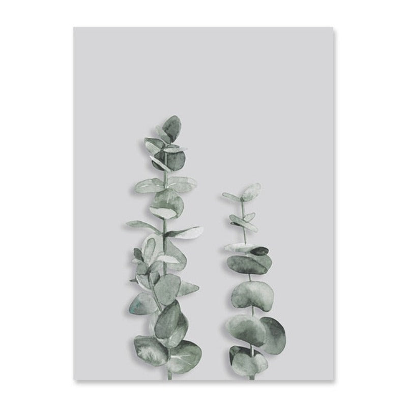 Botanical Eucalyptus Leaves - Canvas Wall Art Painting | Bowlift
