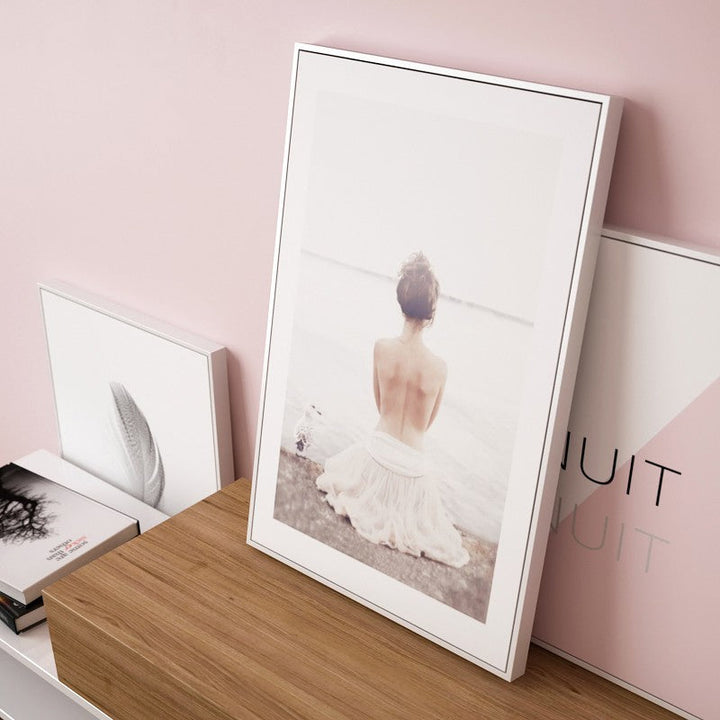 Nordic Refresh Feather Letters - Canvas Wall Art Painting | Bowlift
