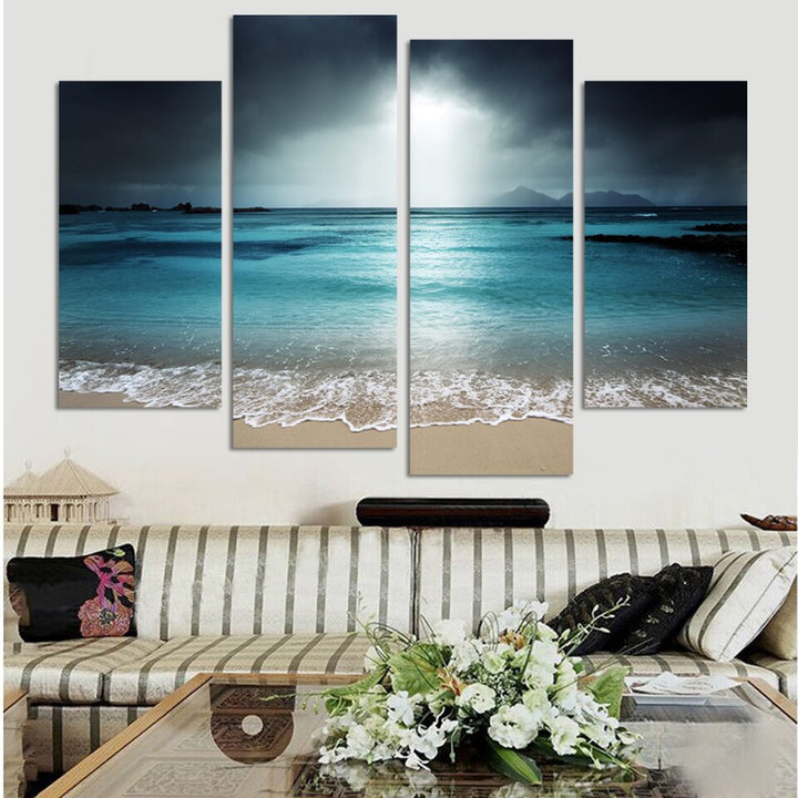 Blue Sea Waves - Canvas Wall Art Painting | Bowlift