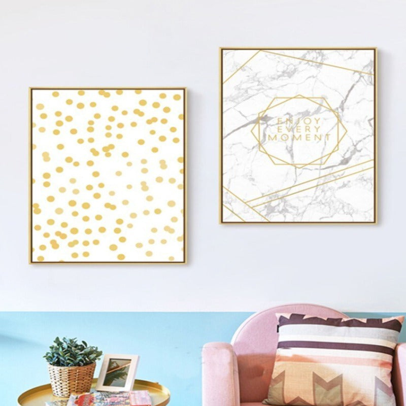 Geometric Leaves Pineapple - Canvas Wall Art Painting | Bowlift