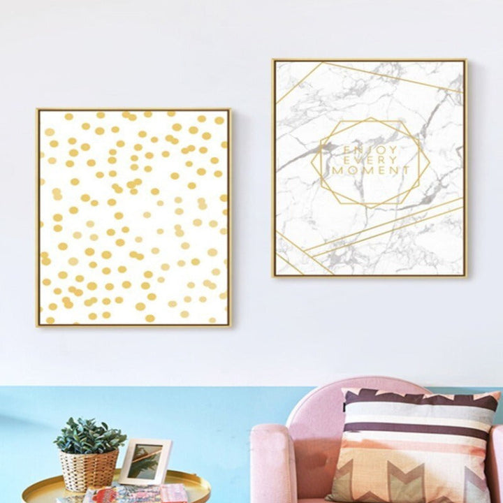 Geometric Leaves Pineapple - Canvas Wall Art Painting | Bowlift