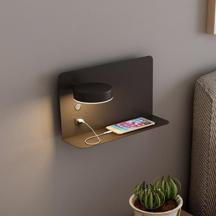 BowLift | LED Bed Lamp Wall Lamp with USB Charger