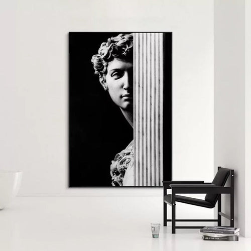Vintage David Figure Sculpture - Canvas Wall Art Painting | Bowlift