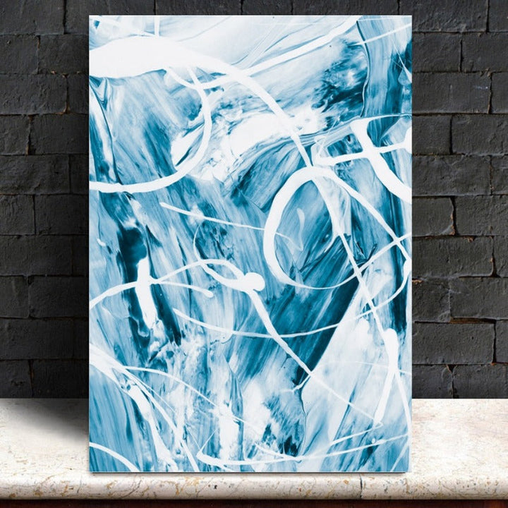 Blue Abstract Canvas Paintings Wall - Canvas Wall Art Painting | Bowlift
