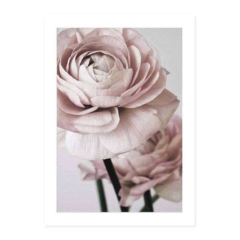 Modern Romantic Light Pink Peonies Flowers - Canvas Wall Art Painting | Bowlift