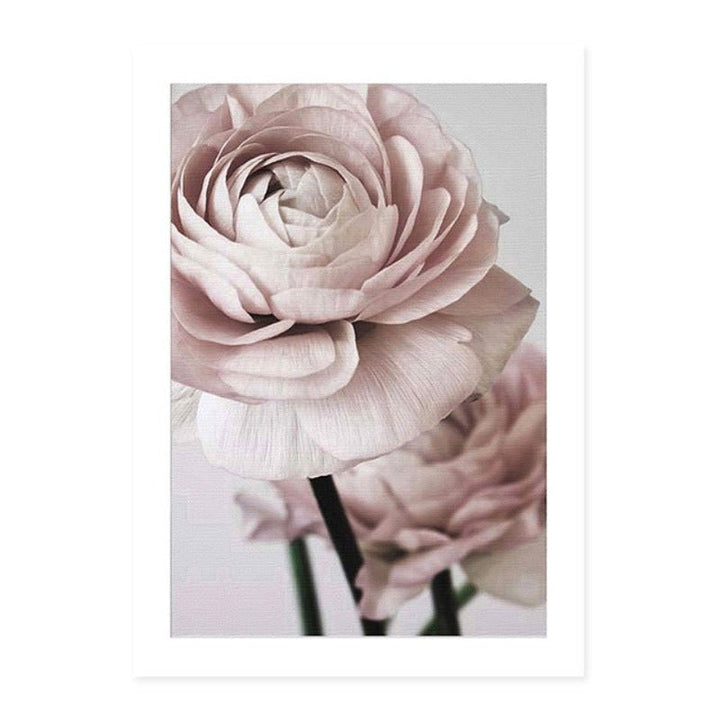 Modern Romantic Light Pink Peonies Flowers - Canvas Wall Art Painting | Bowlift