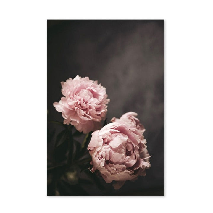 Modern Romantic Light Pink Peonies Flowers - Canvas Wall Art Painting | Bowlift