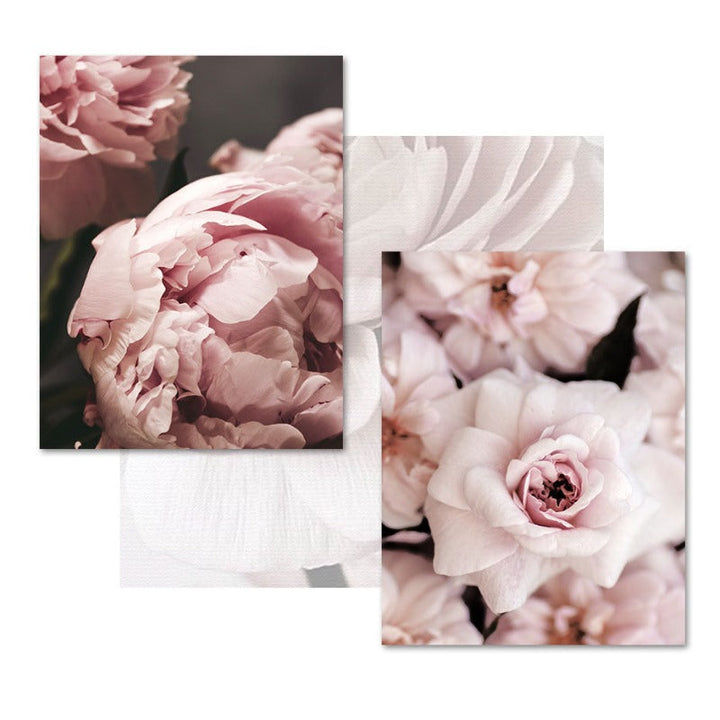 Modern Romantic Light Pink Peonies Flowers - Canvas Wall Art Painting | Bowlift