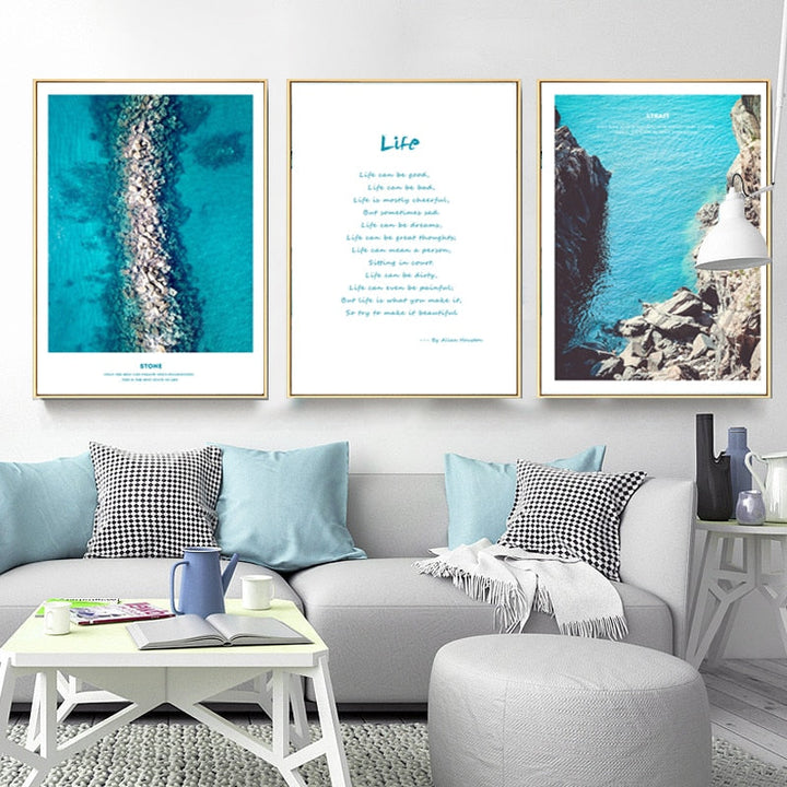 Nordic Modern Poetry Prints - Canvas Wall Art Painting | Bowlift