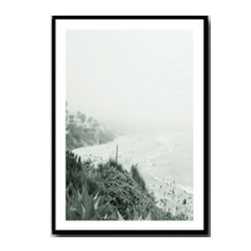 Modern Wave Coastal Palm Tree Seascape - Canvas Wall Art Painting | Bowlift