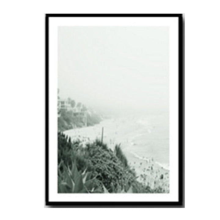 Modern Wave Coastal Palm Tree Seascape - Canvas Wall Art Painting | Bowlift
