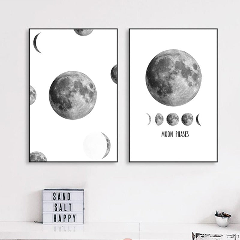 Moon Phases - Canvas Wall Art Painting | Bowlift