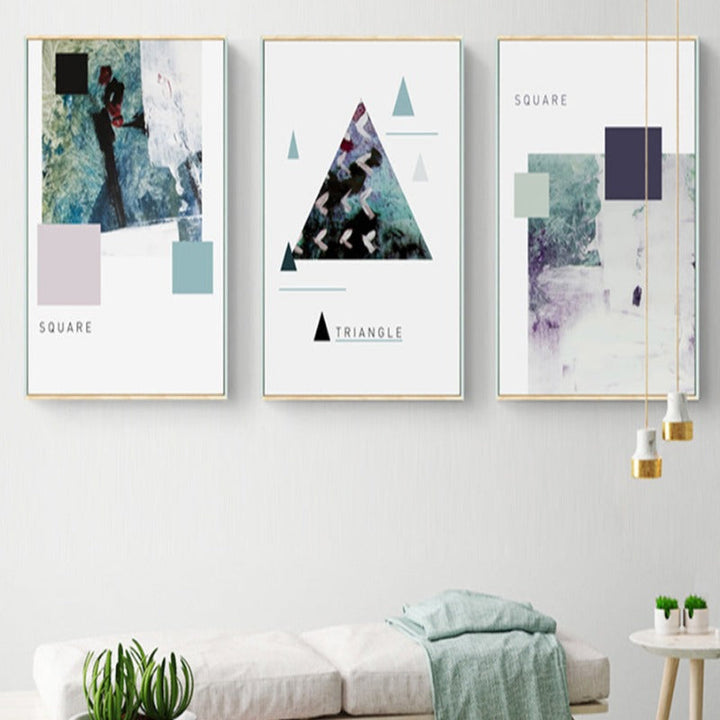 Geometric Nordic Shapes - Canvas Wall Art Painting | Bowlift