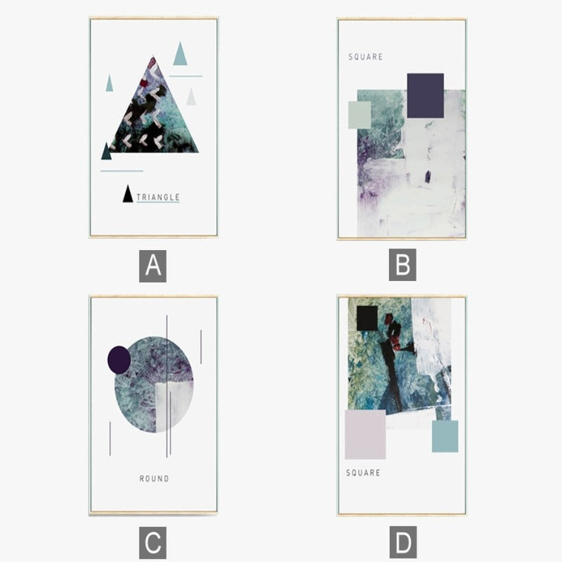 Geometric Nordic Shapes - Canvas Wall Art Painting | Bowlift