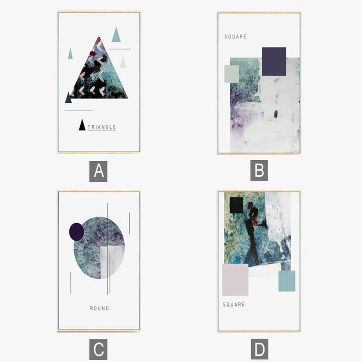 Geometric Nordic Shapes - Canvas Wall Art Painting | Bowlift