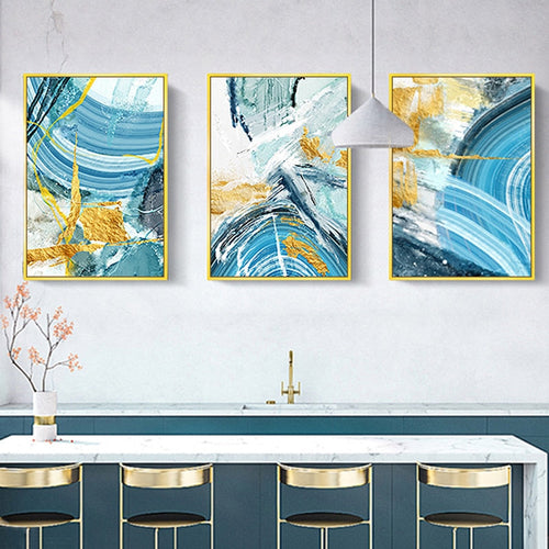 Blue Prints Poster - Canvas Wall Art Painting | Bowlift