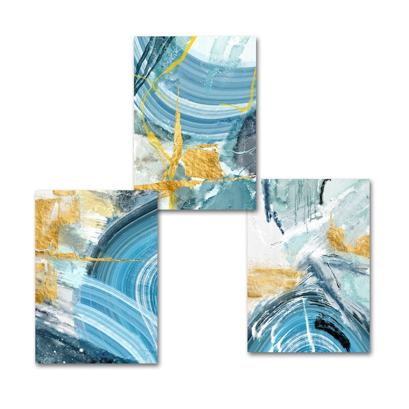 Blue Prints Poster - Canvas Wall Art Painting | Bowlift