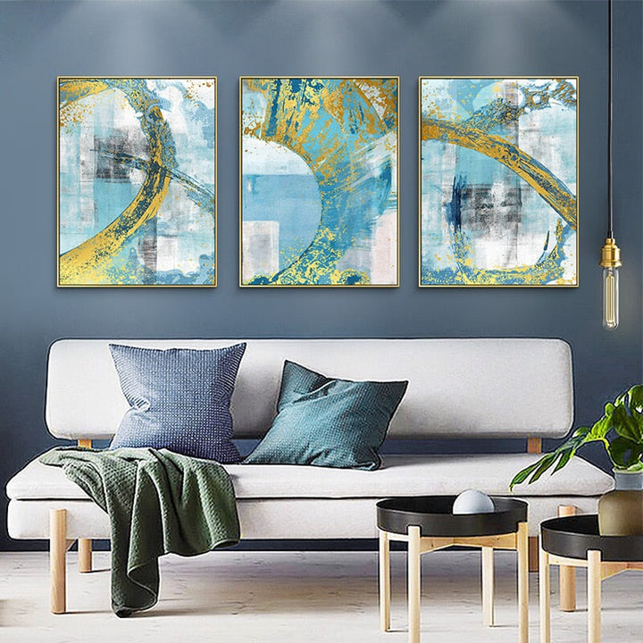 Blue Prints Poster - Canvas Wall Art Painting | Bowlift