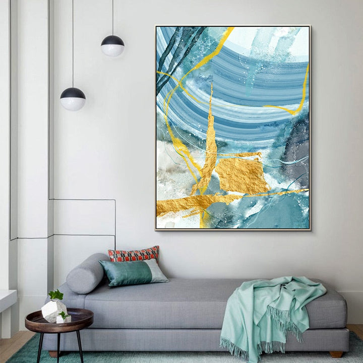 Blue Prints Poster - Canvas Wall Art Painting | Bowlift