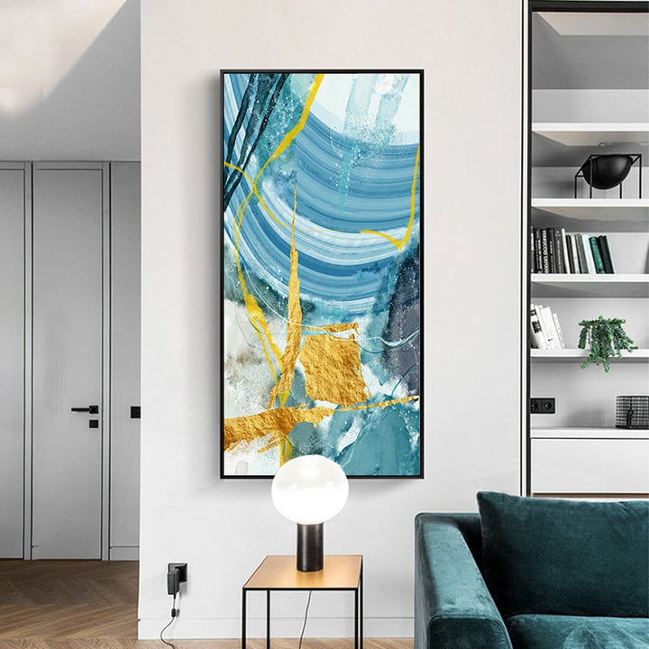 Blue Prints Poster - Canvas Wall Art Painting | Bowlift