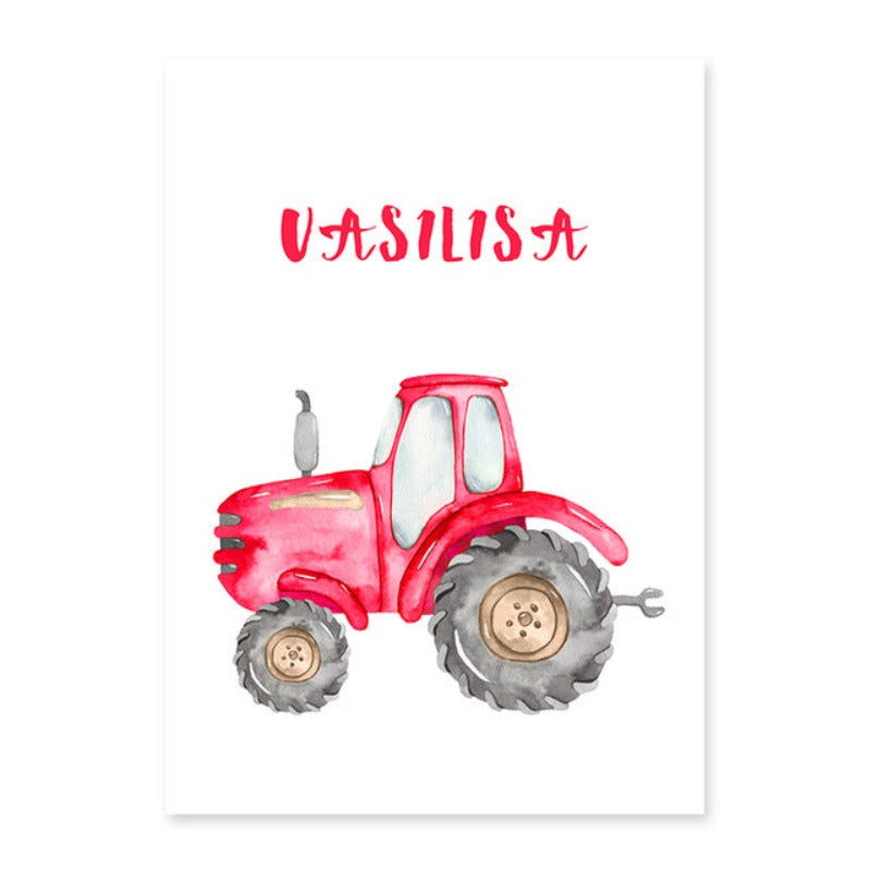Personalized Name Tractor Boys - Canvas Wall Art Painting | Bowlift