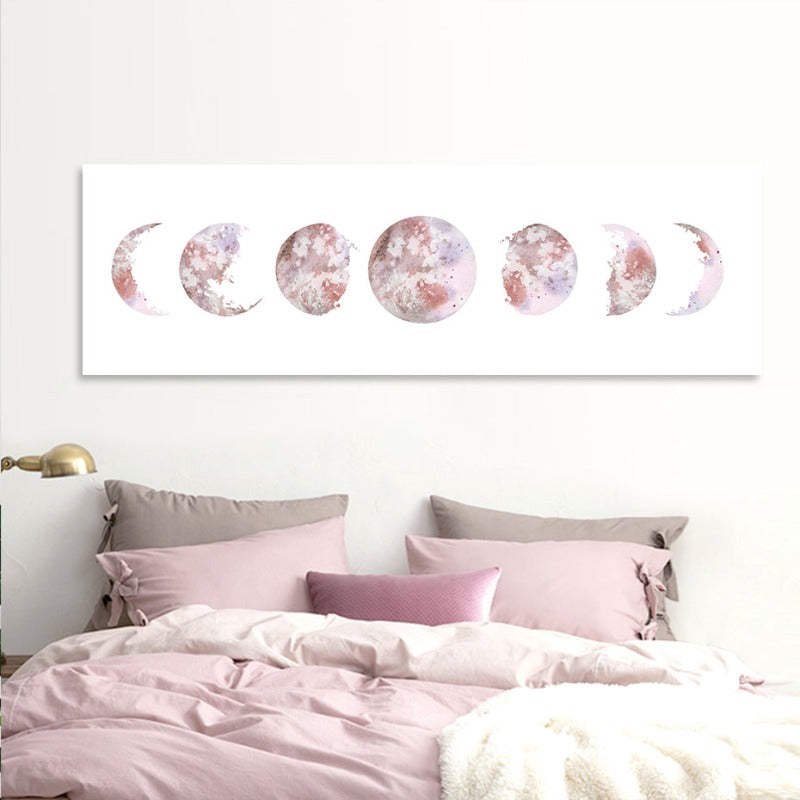 Modern Various Moon Phases Isolated Prints - Canvas Wall Art Painting | Bowlift