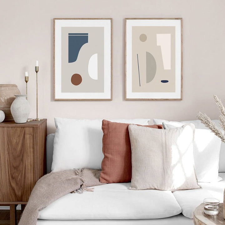 Modern Trend Geometric Abstract Color Block - Canvas Wall Art Painting | Bowlift