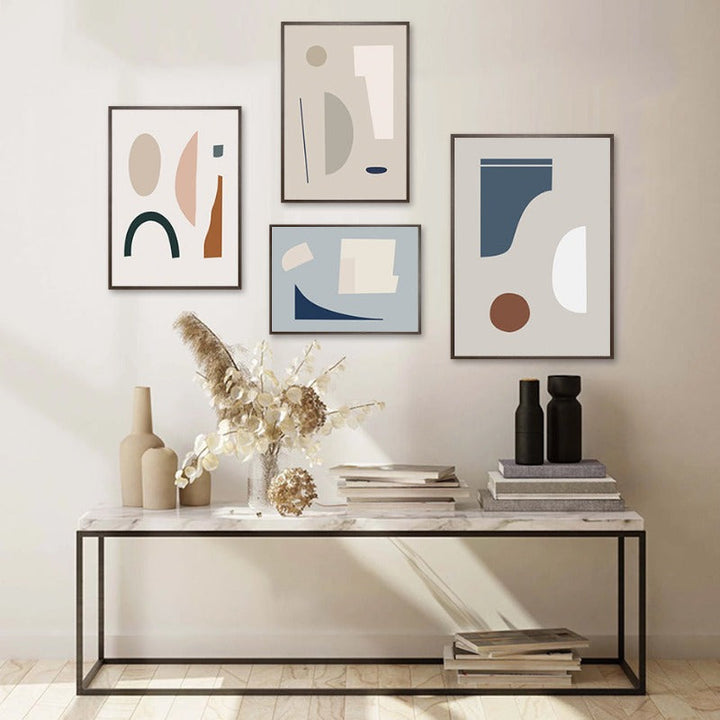 Modern Trend Geometric Abstract Color Block - Canvas Wall Art Painting | Bowlift