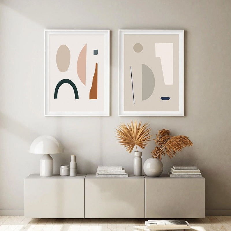 Modern Trend Geometric Abstract Color Block - Canvas Wall Art Painting | Bowlift
