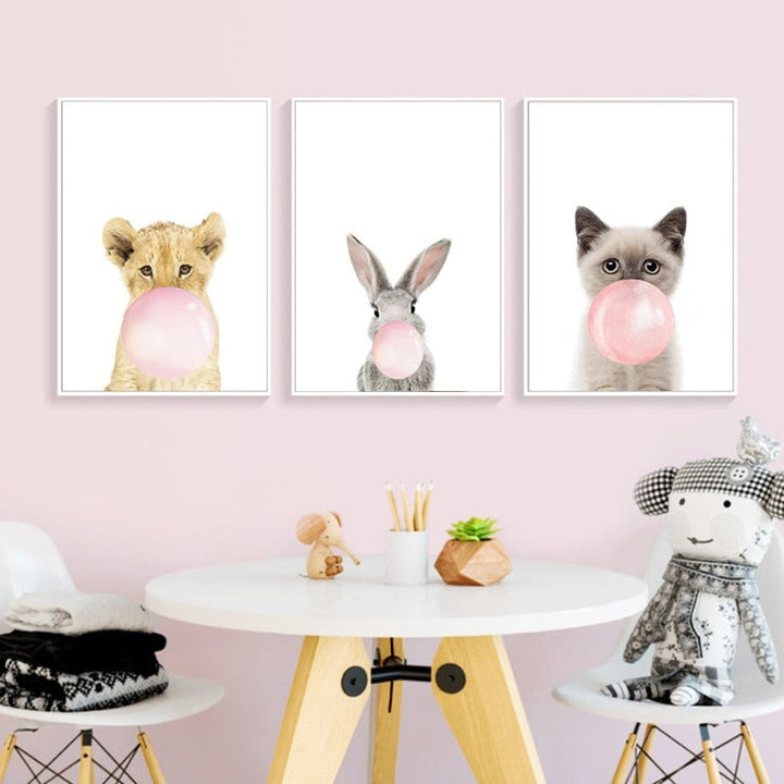 Wild Life At Party - Canvas Wall Art Painting | Bowlift