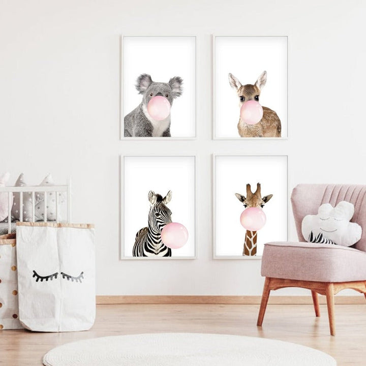 Wild Life At Party - Canvas Wall Art Painting | Bowlift