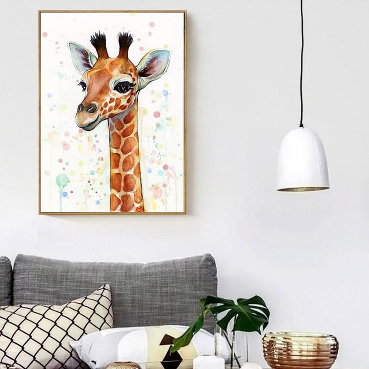 Baby Giraffe - Canvas Wall Art Painting | Bowlift